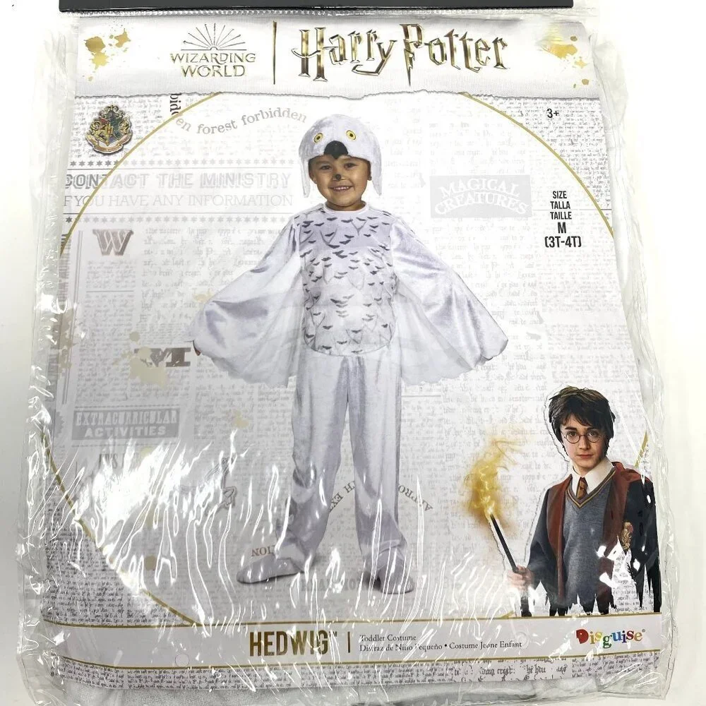 Disguise Toddler Harry Potter Hedwig Owl Halloween Costume Jumpsuit Headpiece